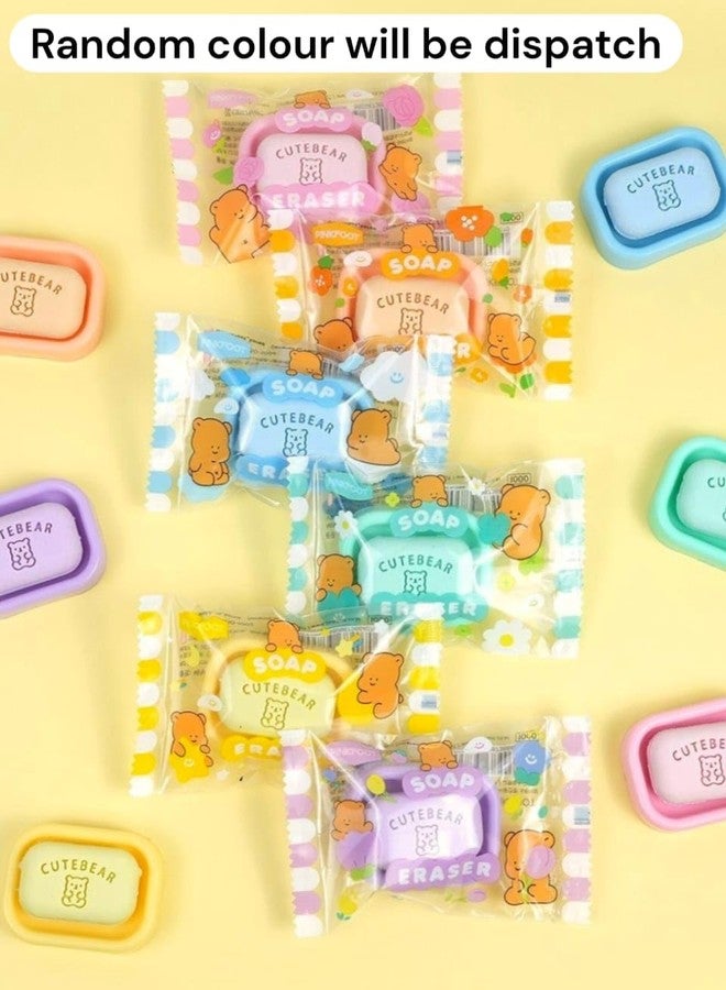 TERA13 Mini Soap Eraser for Kids (5 Pcs) Smudge-Free Cute Pencil Erasers, 3D Shape Fun & Colorful Erasers for Boys & Girls, Non-Toxic Pencil Eraser, Birthday Return Gift, Stationery Colletion - Image 3